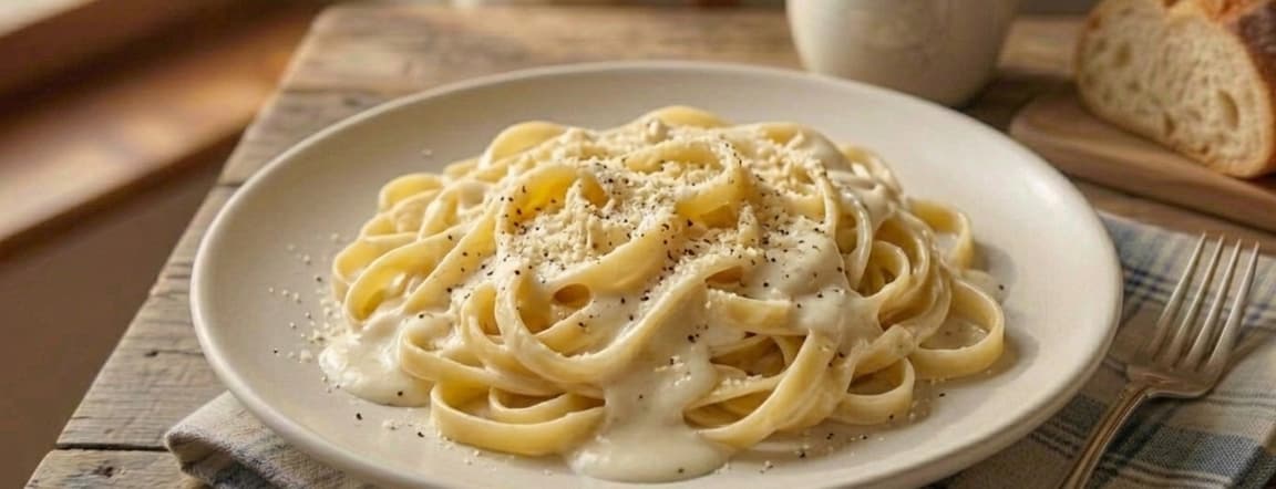 Alfredo fettuccine or spaghetti pasta