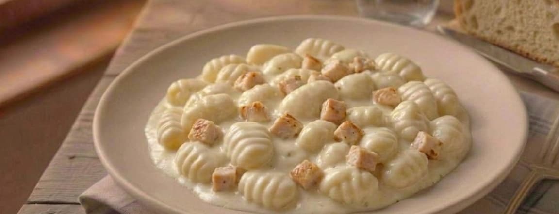 Alfredo gnocchi pasta with chicken