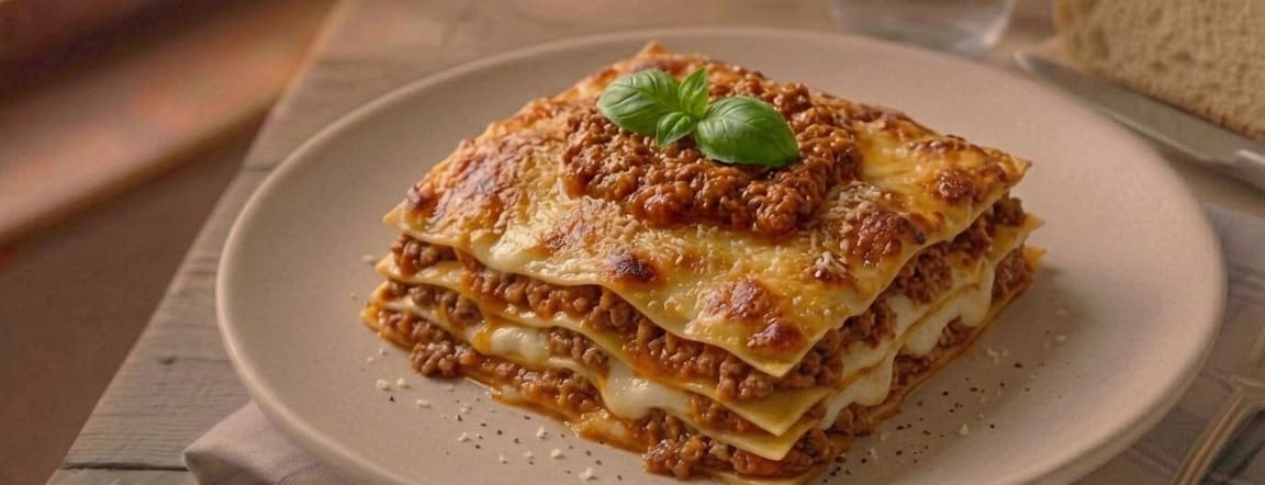 Classic lasagna with bolognese sauce