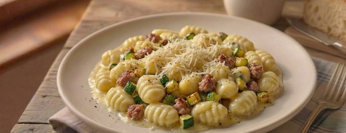 Gnocchi with zucchini and original italian sausage