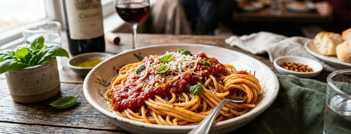 Tomato sauce pasta spaghetti or fettuccini