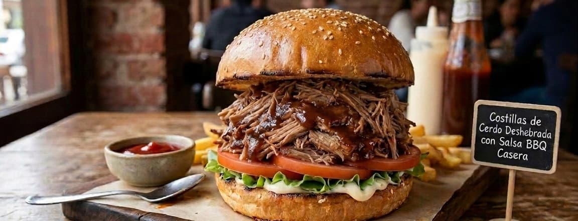 Hamburguesa costillas bbq