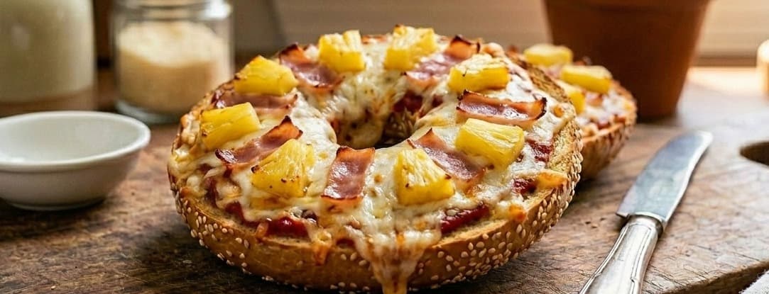 Pizza bagel hawaiana