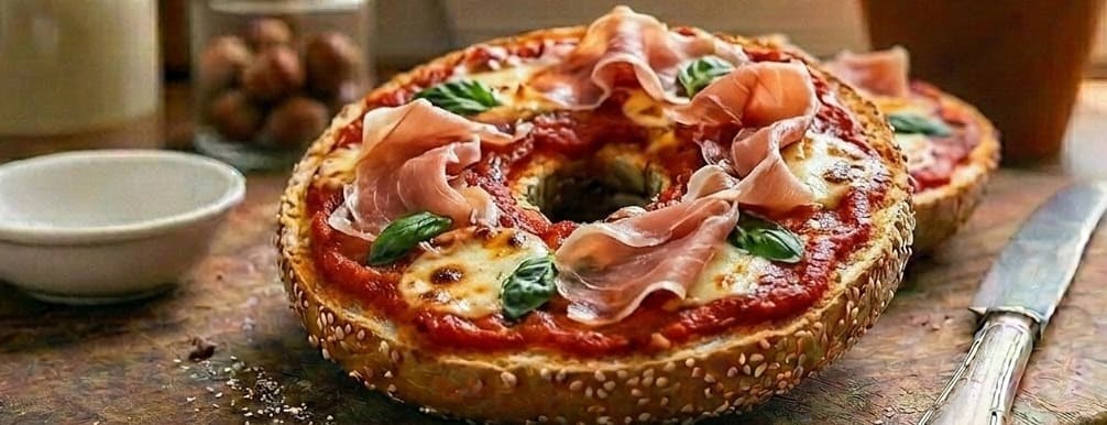Pizza bagel jamon de pavo