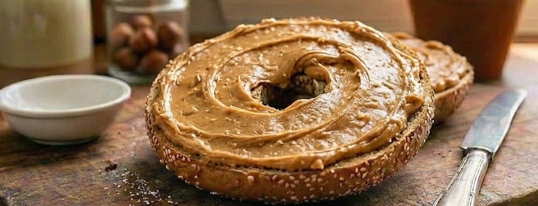Bagel con crema de cacahuate