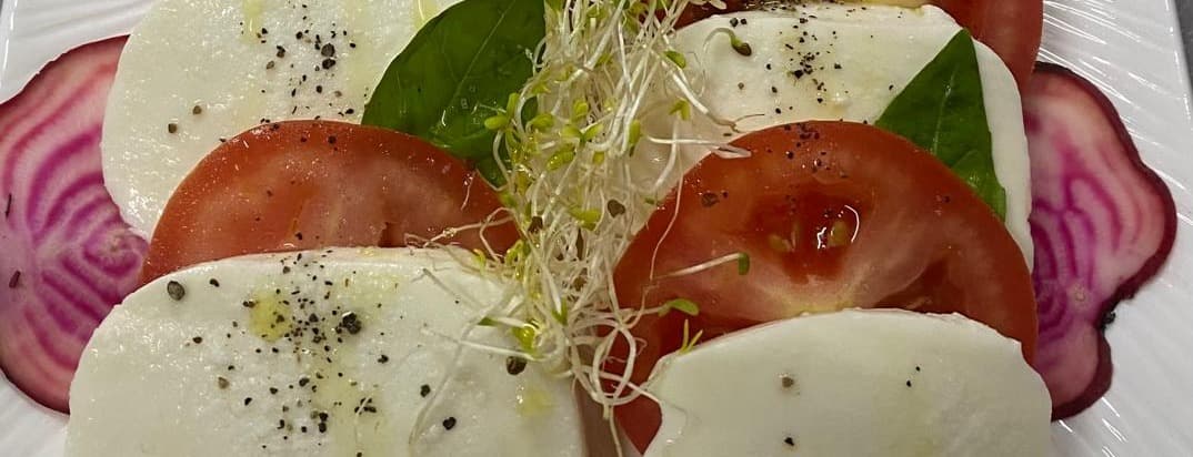 Caprese (tomato and mozzarella)