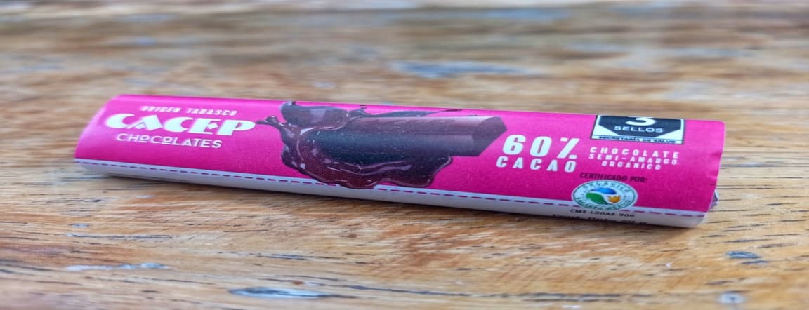 Cacep organic semi-bitter chocolate 60% cocoa. 20gr