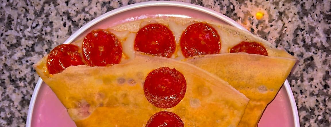 Mozzarella cheese and pepperoni