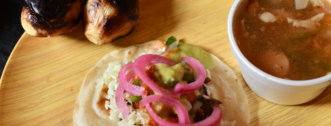 Taco charcoal grilled beef