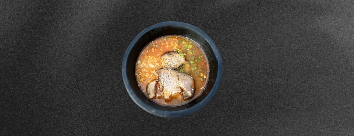 Red hot spicy ramen of pork