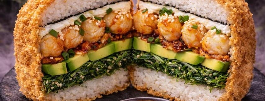 Shrimp sushi burguer