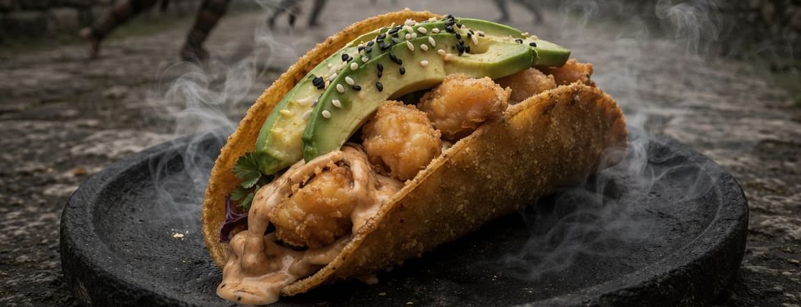 Rock shrimp taco