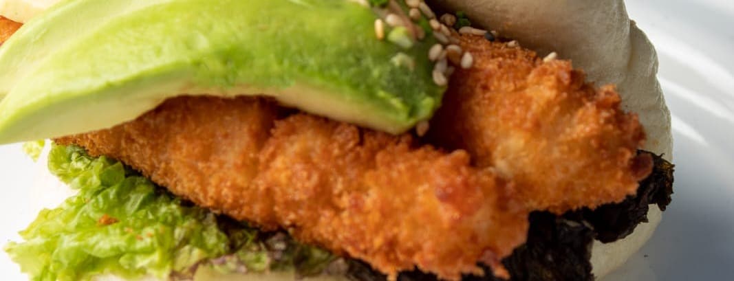 Breaded shrimp bao