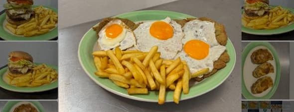 Breaded cutlet with fried eggs (individual)