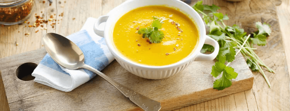 Creamy carrot ang ginger soup