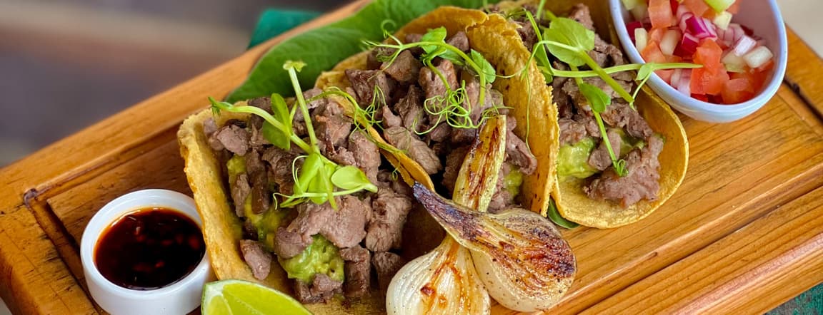 Flank steak tacos