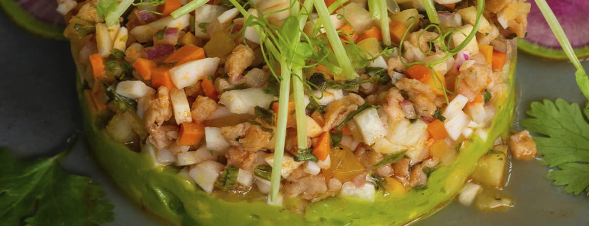 Coconut, soy and pineapple ceviche