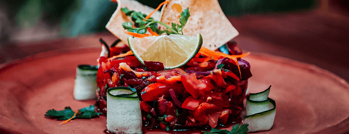 Yaca and beet ceviche