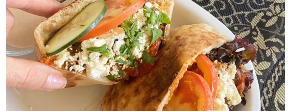 Eggplant pita sandwich