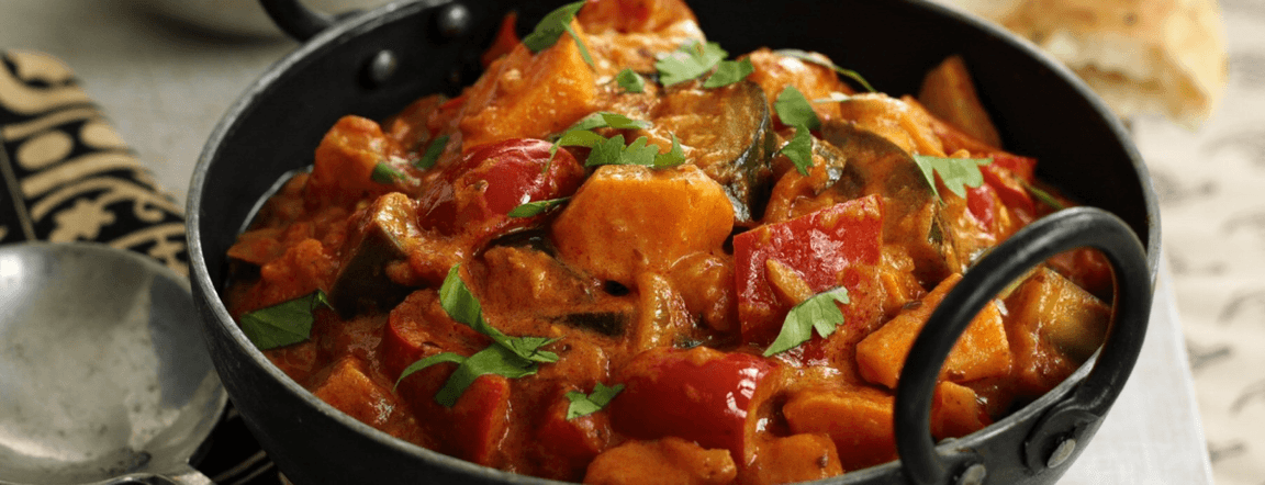 Sweet potato and aubergine masala